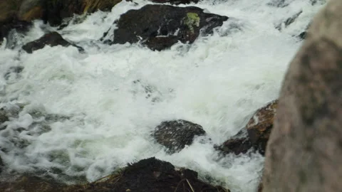 Water falls between all the rocks and cracks at the Rocky Mountain National Park Stock Footage 279519513