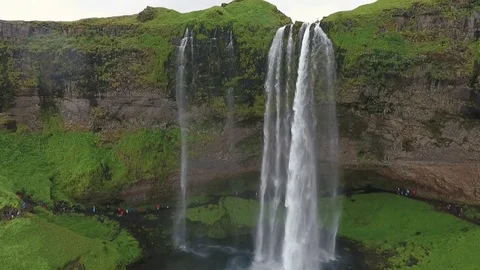 Water falls from the cliff. Andreev. Stock Footage 78064469