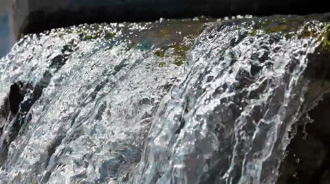Water falls down the channel Stock Footage 22680589