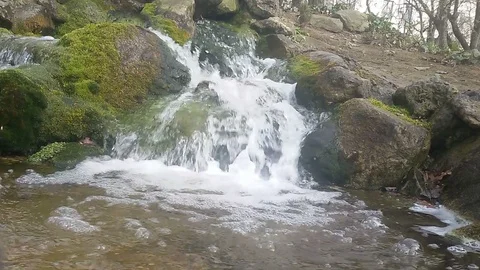 Water falls over rocks Vidéo 88495872