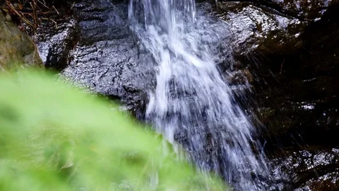 Water Falls Onto Rock Stock Footage 74643737