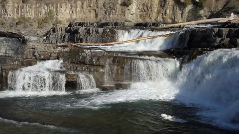 Water falls in slow mo Stock Footage 86534566