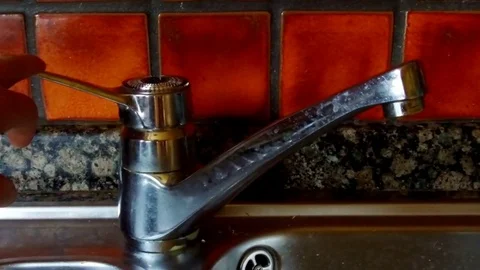 Water faucet are opened Stock Footage 78132936