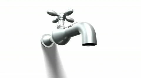 Water Faucet Loopable HD1080 Stockbeeldmateriaal 474238