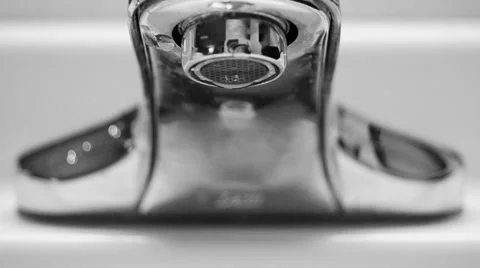Water Faucet Sink Stock Footage