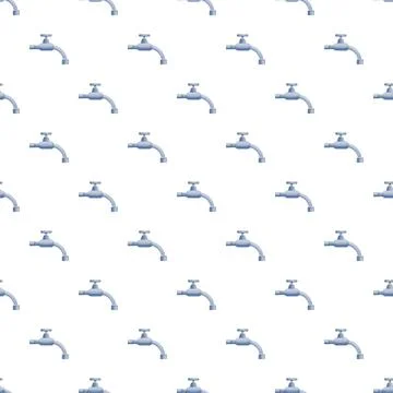 Water faucet tap repeat pattern for plumbing background Illustrazione stock