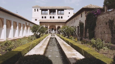 Water Feature In Palacio De Generalife Stock Footage 141548508