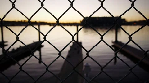 Water Fence Stock Footage 944475
