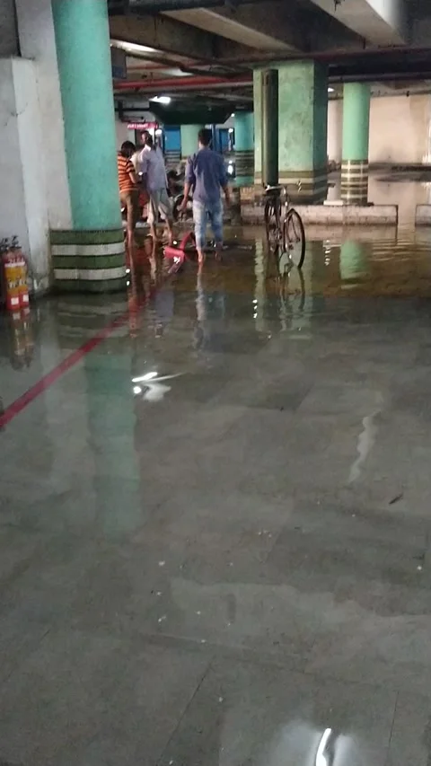 Water filled in basement area Stock Footage 136584870