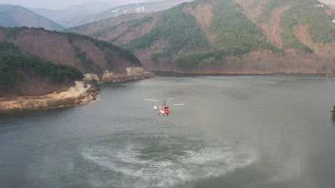 Water-filled fire helicopter Stock Footage 115469628