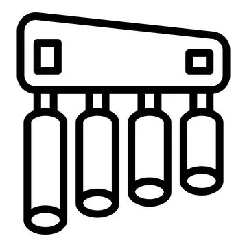 Water filter cartridge system replacing dirty liquid with clean one Stock Illustration