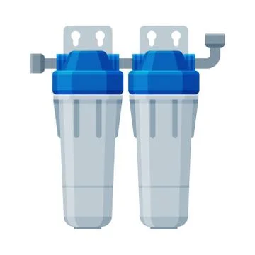 Water Filter, Clean Water Component, Special Modern Technology for Liquid Stock Illustration