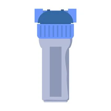 Water filter in flat design. Purification system cartridge, filtration elem.. Stock Illustration