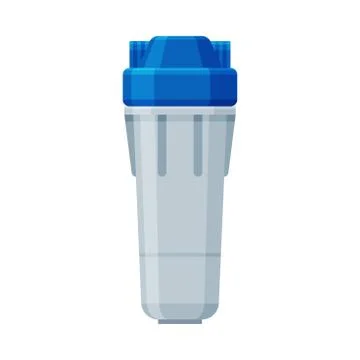 Water Filter, Home Component for Clean Water Vector Illustration on White Stock Illustration