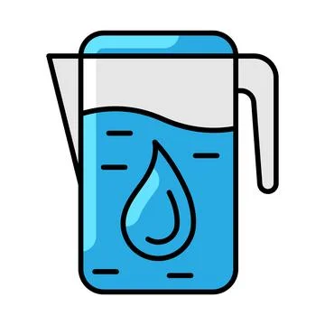Water filter icon. Aqua or liquid thin line illustration. Stock Illustration