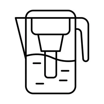 Water filter icon. Aqua or liquid thin line illustration. 스톡 일러스트