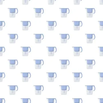 Water filter jug seamless pattern vector design 库存插图