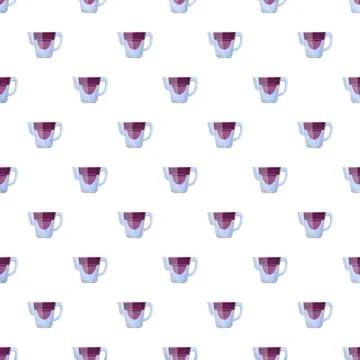 Water filter jugs kitchen pattern for healthy living Stock Illustration