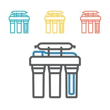 Water filter line icon. Vector signs for web graphics. Stock Illustration