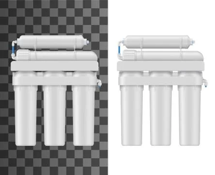 Water filter with membrane cartridge vector mockup Stock Illustration