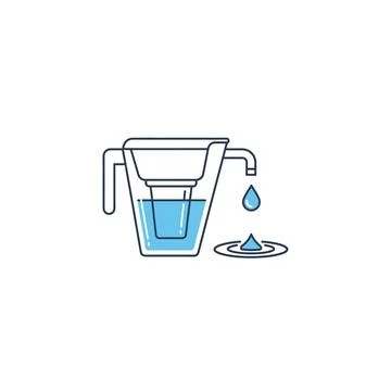Water filter pitcher and jug healthy hydration icon Stock Illustration