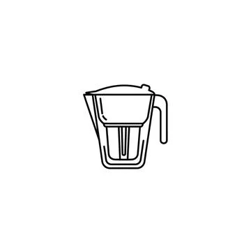 Water filter pitcher line icon. home beverage purification device Stock Illustration