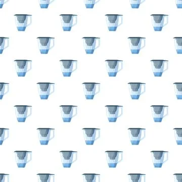 Water filter pitchers pattern for clean drinking concept Stock Illustration