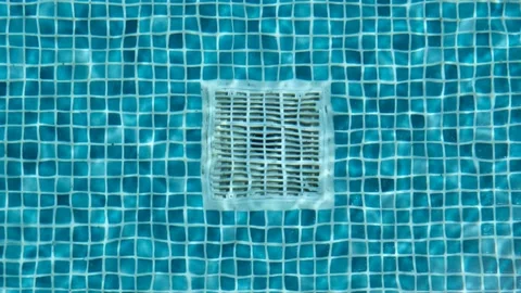 The water filter in the pool floor. Pool cleaning filter Stock Footage 145817080