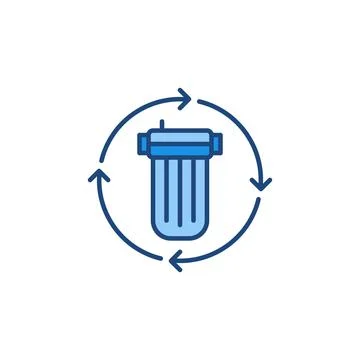 Water Filter Replacing vector concept colored icon Stock Illustration