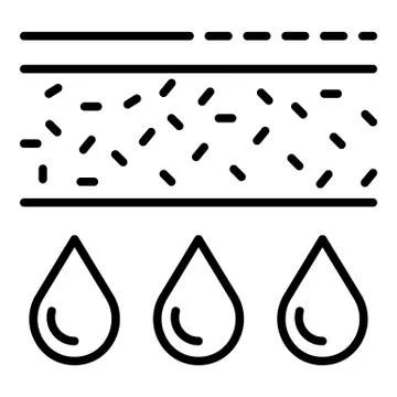 Water filter structure icon, outline style Illustrazione stock