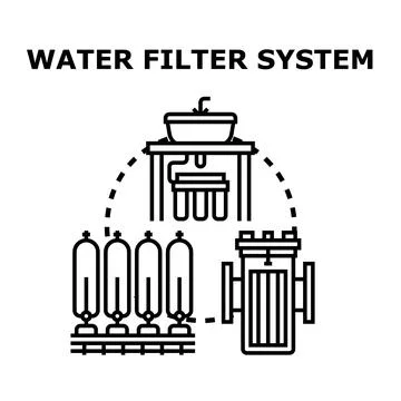 Water filter system concept for clean drinking water Stock Illustration