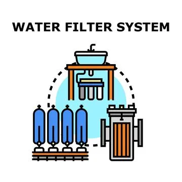 Water filter system concept for clean drinking water Stock Illustration