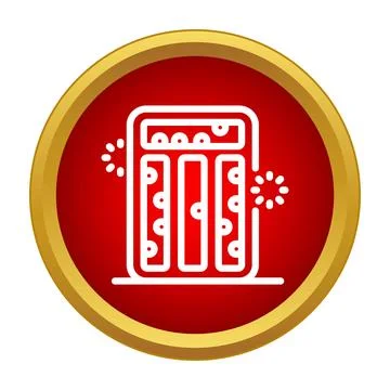 Water filter system icon on red button Ilustração Stock