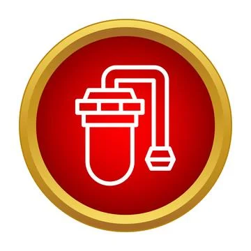 Water filter system icon in red circle Stock Illustration
