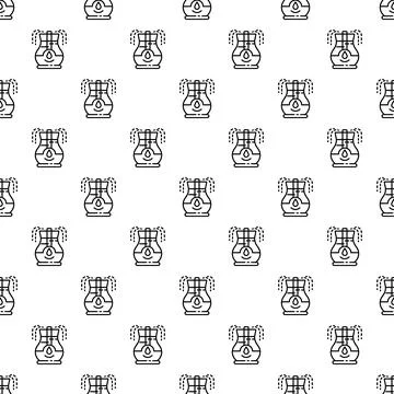 Water filter system line icon seamless pattern Stock Illustration