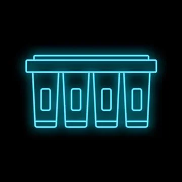 Water filter system line icon neon effect Stock Illustration