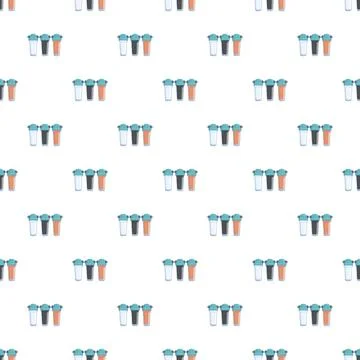 Water filter system seamless pattern for clean drinking Stock Illustration