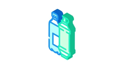 Water filter ultralight trekking isometric icon animation Stock Footage 327278546