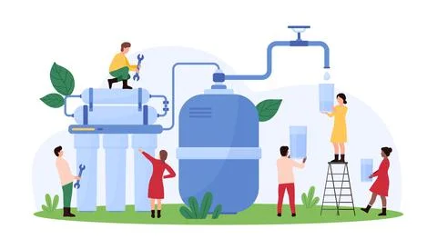 Water Filtering Concept Vector Stock Illustration