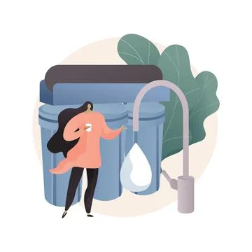 Water filtering system abstract concept vector illustration. 스톡 일러스트
