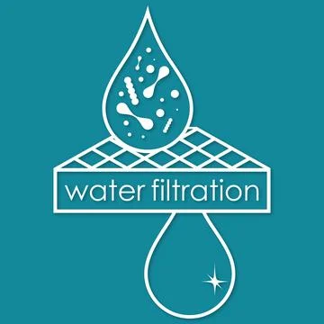 Water filtration and purification schematic design Stock Illustration