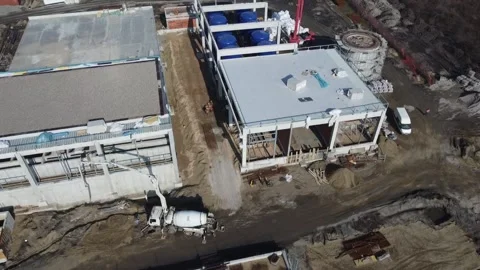 Water Filtration Plant Construction in Progress Kikinda Stock Footage 254435892