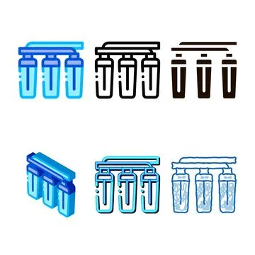 Water final microfilter vector styleset sign thin line icon Ilustração Stock