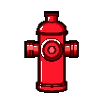 Water fire hydrant pixel art vector illustration Stock Illustration