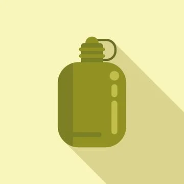 Water flask icon flat vector. Travel equipment Stock Illustration