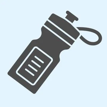 Water flask solid icon. Plastic bottle for gym after running exercise. Sport Stock Illustration