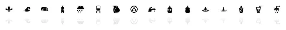 Water - Flat Vector Icons Stock Illustration