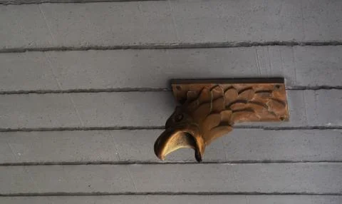 Water flow on the bridge in the form of an eagle head Stock Photos