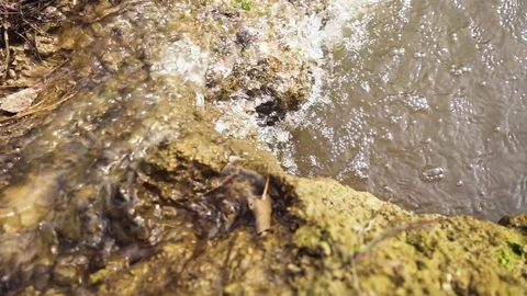 The water flow drains down slow motion Stock-Footage 82655684