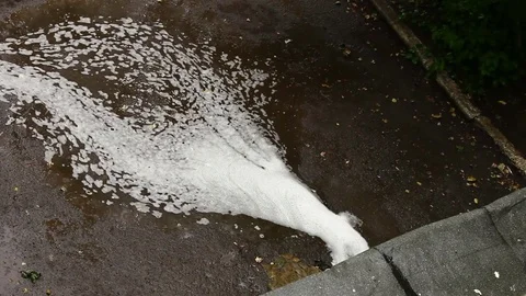 Water flow during a rain. Video stock 78056857